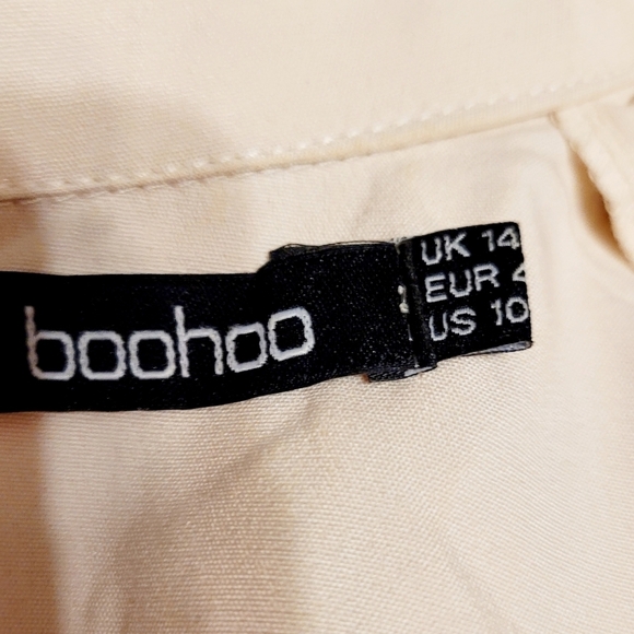 🧚‍♂️HOST PICK NWT Tailored Belted Deep V Neck Wideleg Jumpsuit in Cream Sz 10 - Picture 12 of 15